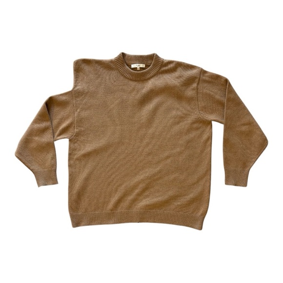 Tibi Recycled Cashmere Carre Oversized Sweater in Caramel - Picture 5 of 11